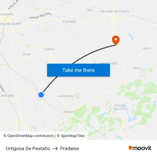 Ortigosa De Pestaño to Pradales map