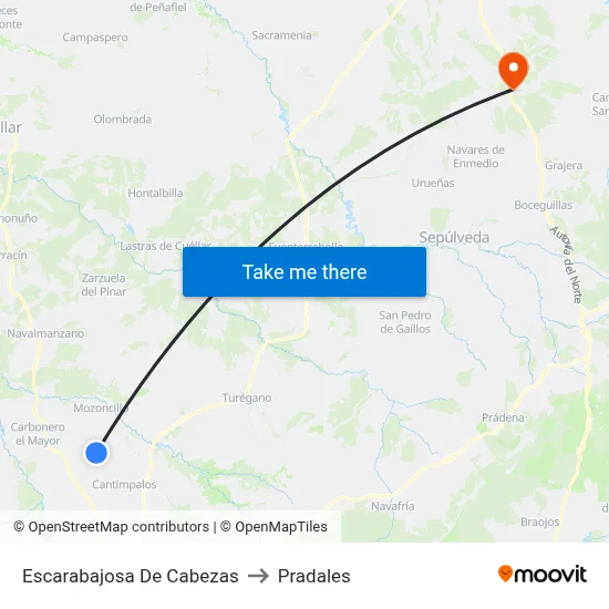 Escarabajosa De Cabezas to Pradales map