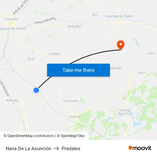 Nava De La Asunción to Pradales map
