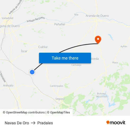 Navas De Oro to Pradales map