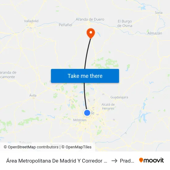 Área Metropolitana De Madrid Y Corredor Del Henares to Pradales map