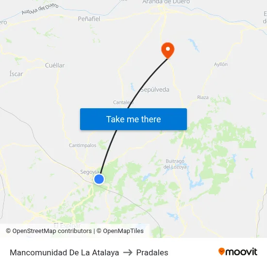 Mancomunidad De La Atalaya to Pradales map