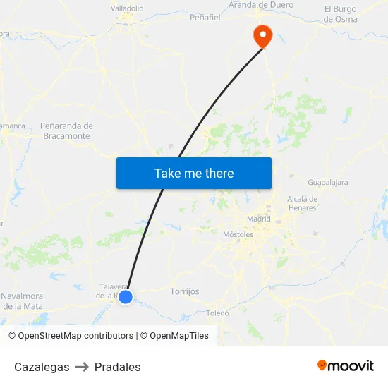 Cazalegas to Pradales map