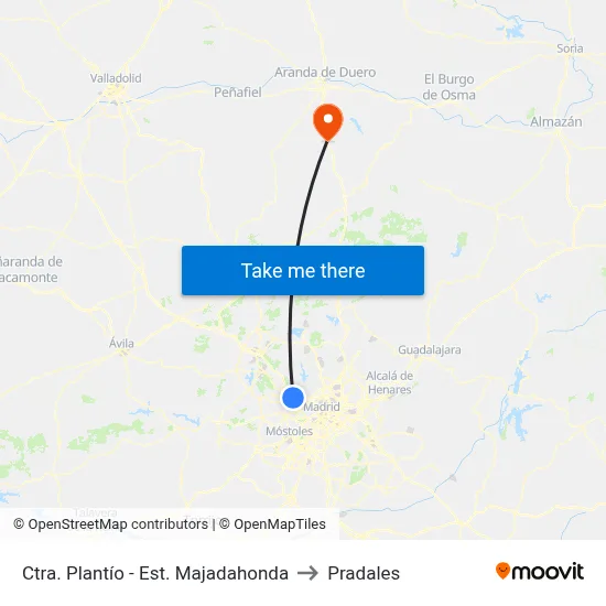 Ctra. Plantío - Est. Majadahonda to Pradales map