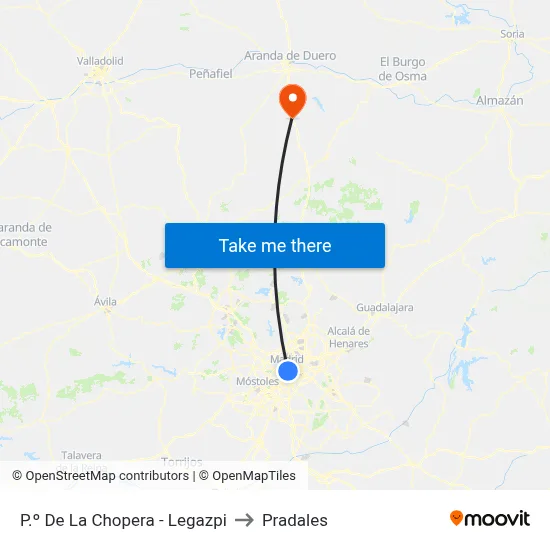 P.º De La Chopera - Legazpi to Pradales map