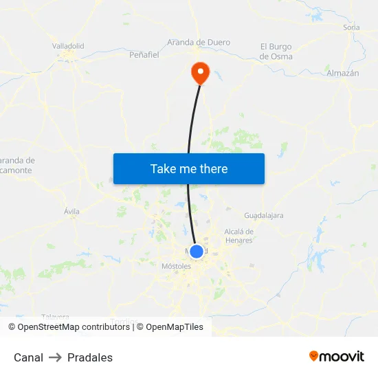 Canal to Pradales map