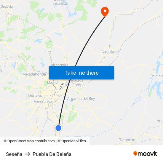 Seseña to Puebla De Beleña map