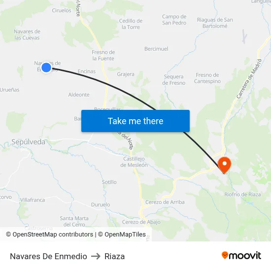 Navares De Enmedio to Riaza map