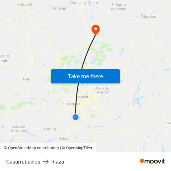 Casarrubuelos to Riaza map