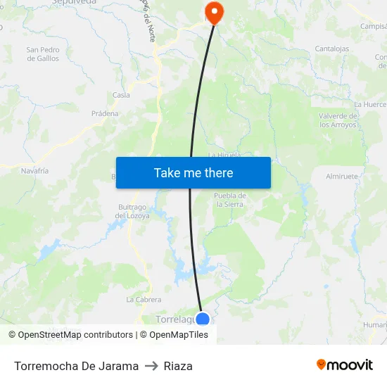 Torremocha De Jarama to Riaza map