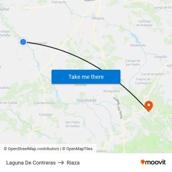Laguna De Contreras to Riaza map