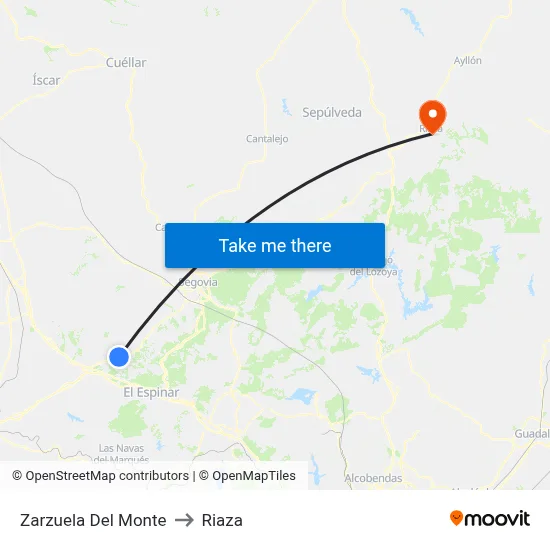 Zarzuela Del Monte to Riaza map