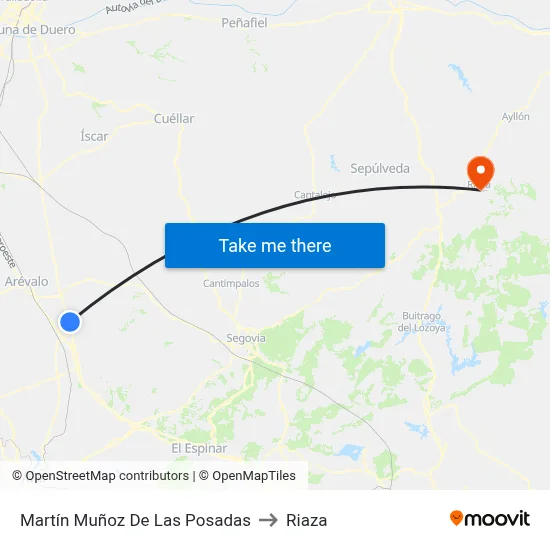 Martín Muñoz De Las Posadas to Riaza map