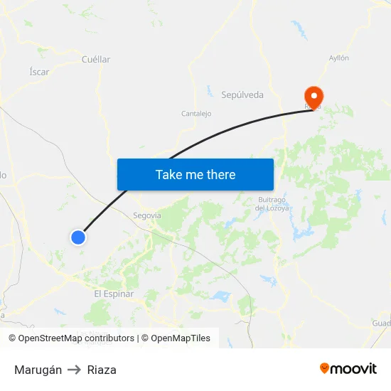 Marugán to Riaza map