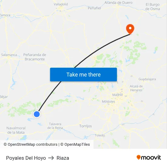 Poyales Del Hoyo to Riaza map