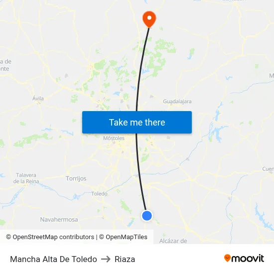Mancha Alta De Toledo to Riaza map