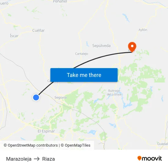 Marazoleja to Riaza map