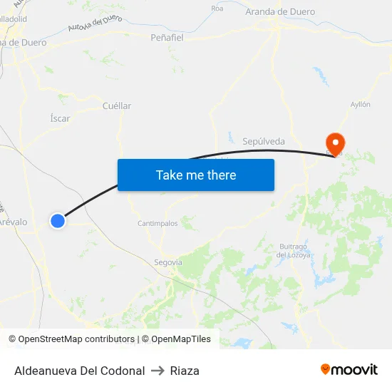 Aldeanueva Del Codonal to Riaza map