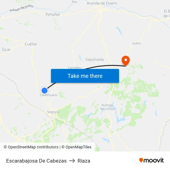 Escarabajosa De Cabezas to Riaza map
