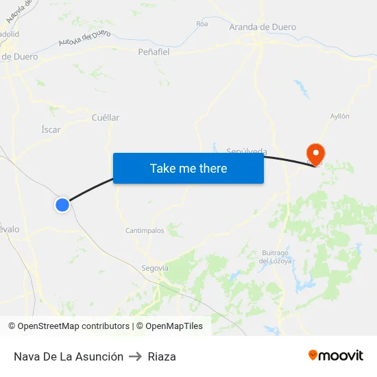 Nava De La Asunción to Riaza map