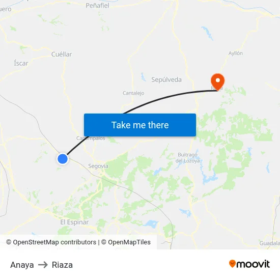 Anaya to Riaza map