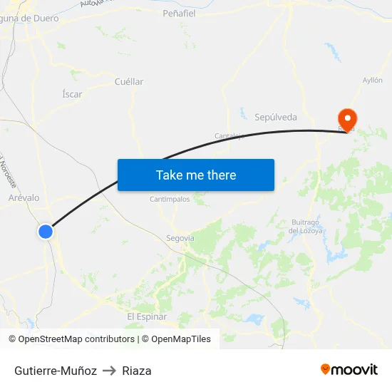 Gutierre-Muñoz to Riaza map