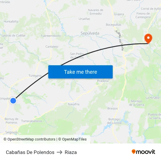 Cabañas De Polendos to Riaza map