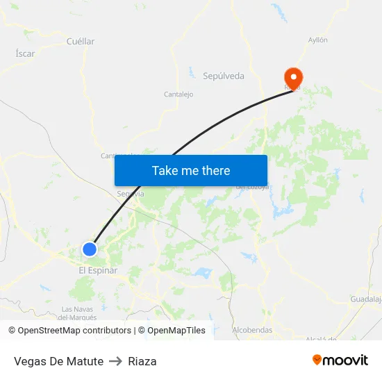 Vegas De Matute to Riaza map
