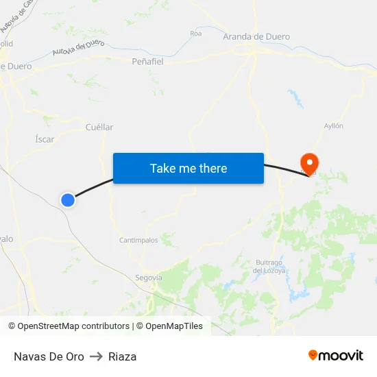 Navas De Oro to Riaza map