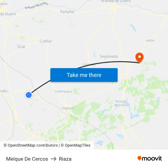 Melque De Cercos to Riaza map