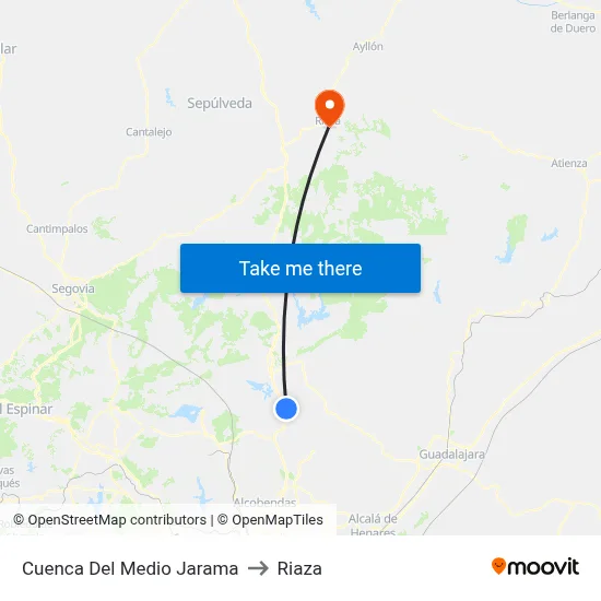 Cuenca Del Medio Jarama to Riaza map