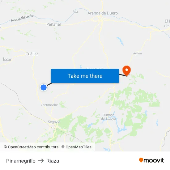 Pinarnegrillo to Riaza map