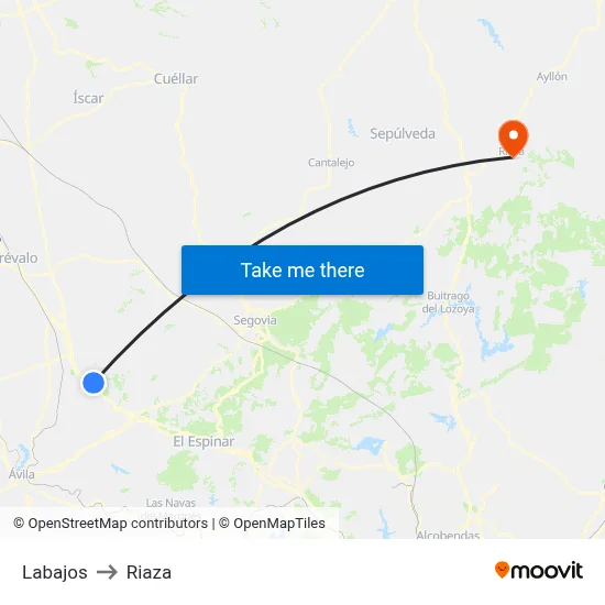 Labajos to Riaza map