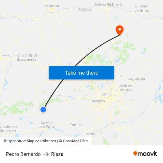 Pedro Bernardo to Riaza map