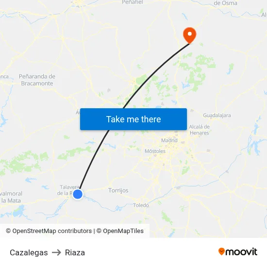 Cazalegas to Riaza map