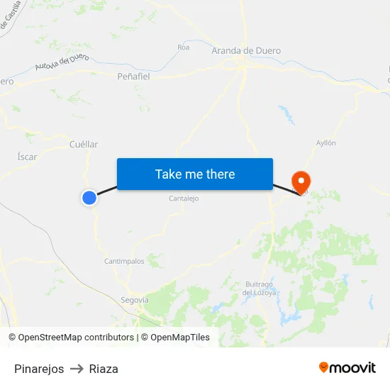Pinarejos to Riaza map