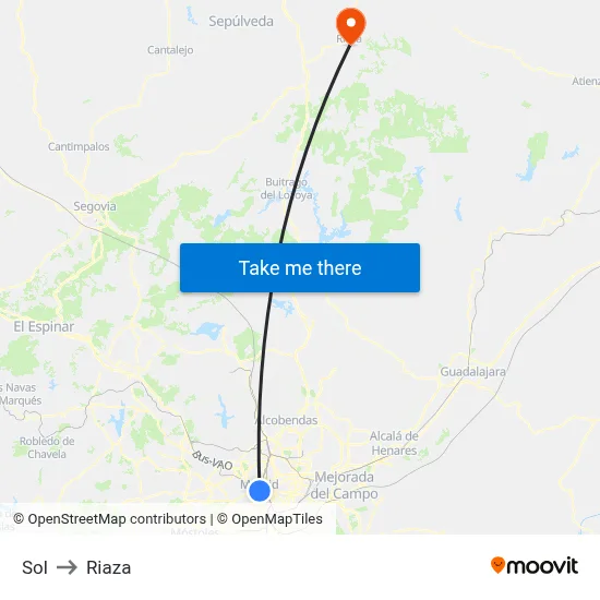 Sol to Riaza map