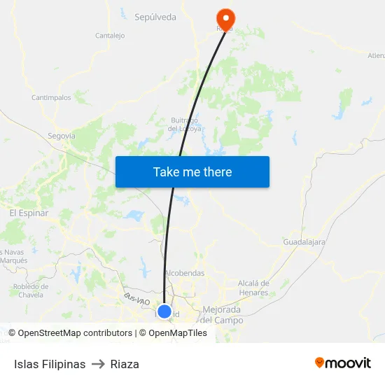 Islas Filipinas to Riaza map