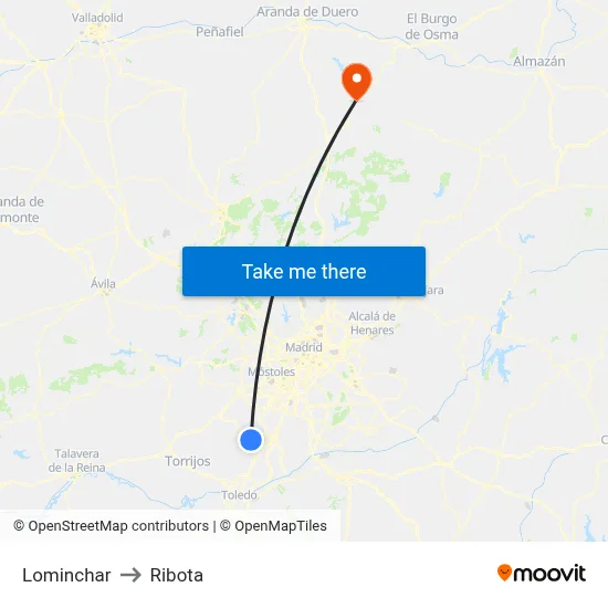 Lominchar to Ribota map
