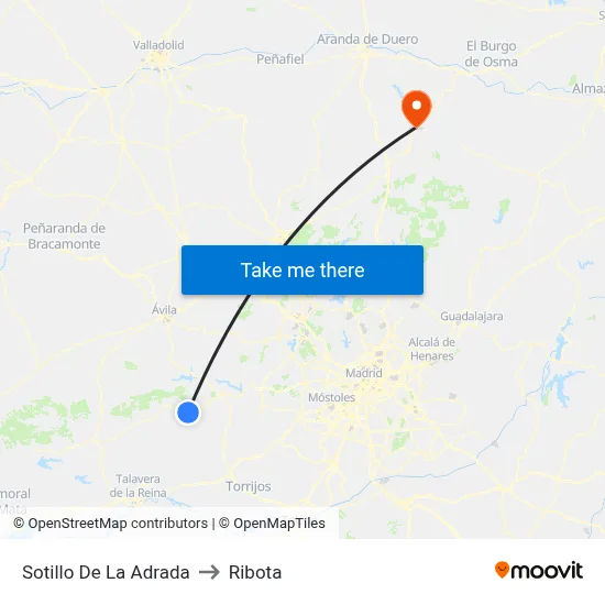 Sotillo De La Adrada to Ribota map