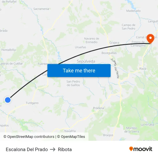 Escalona Del Prado to Ribota map