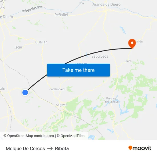 Melque De Cercos to Ribota map