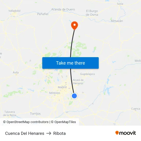 Cuenca Del Henares to Ribota map
