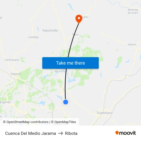 Cuenca Del Medio Jarama to Ribota map