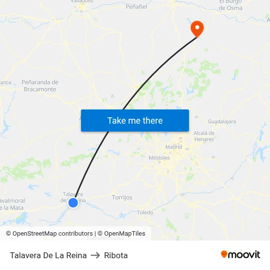 Talavera De La Reina to Ribota map
