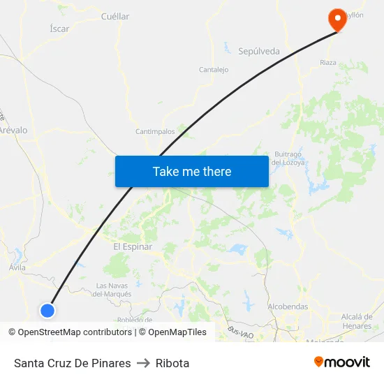 Santa Cruz De Pinares to Ribota map