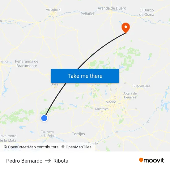 Pedro Bernardo to Ribota map