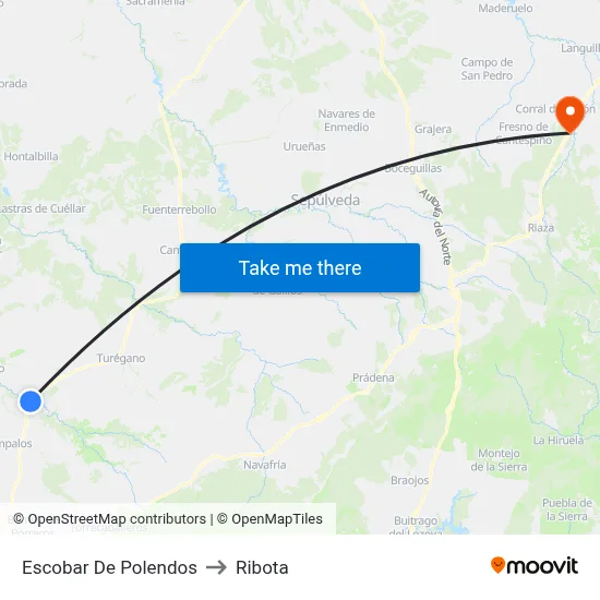 Escobar De Polendos to Ribota map