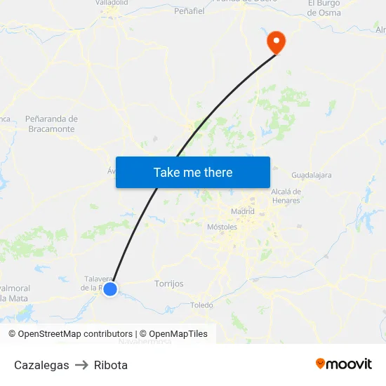 Cazalegas to Ribota map