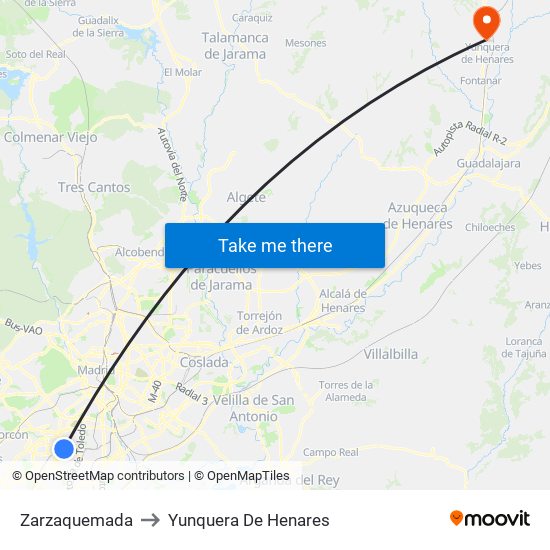 Zarzaquemada to Yunquera De Henares map